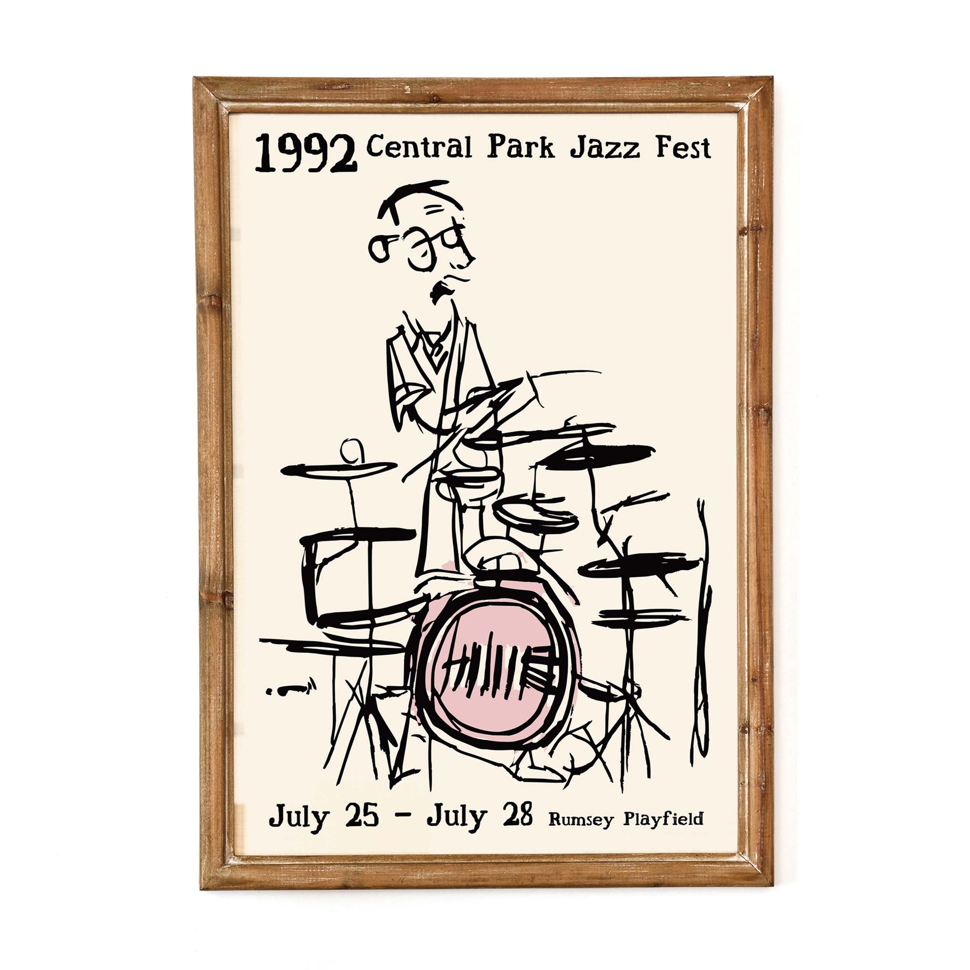 1992 Central Park Jazz Fest wall art poster by CozySpiritStudio