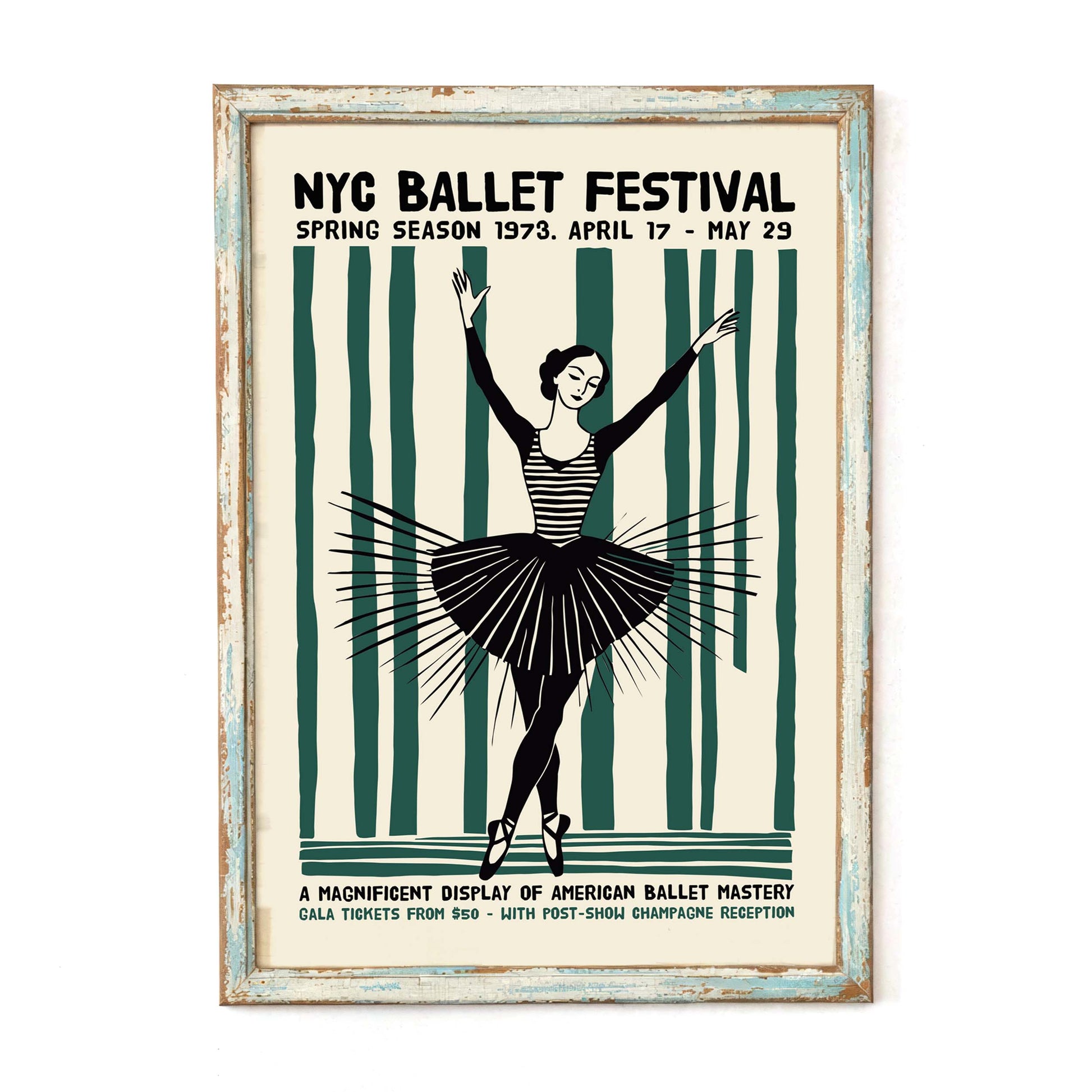 Elegant Ballet Dancer wall art poster by CozySpiritStudio